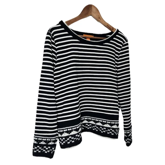 Striped Cotton Long Sleeve Sweater | Joe Fresh | Large - Picture 3 of 10